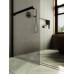 Душевая перегородка Maybah Glass 1090x1950 в широком профиле Черный стекло бронзовое матовое