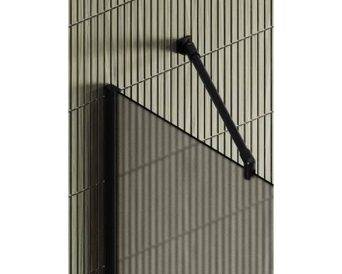 Душевая перегородка Maybah Glass 1090x1950 в широком профиле Черный стекло бронзовое матовое
