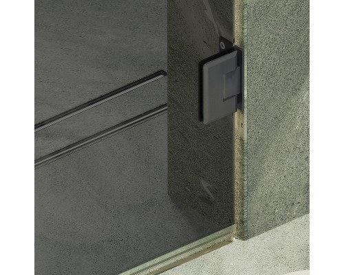 Душевая дверь Maybah Glass 705x1950 на петлях Черный стекло графитовое