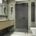 Душевая дверь Maybah Glass 705x1950 на петлях Черный стекло графитовое матовое