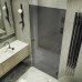 Душевая дверь Maybah Glass 705x1950 на петлях Черный стекло графитовое матовое