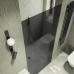 Душевая дверь Maybah Glass 705x1950 на петлях Черный стекло графитовое матовое