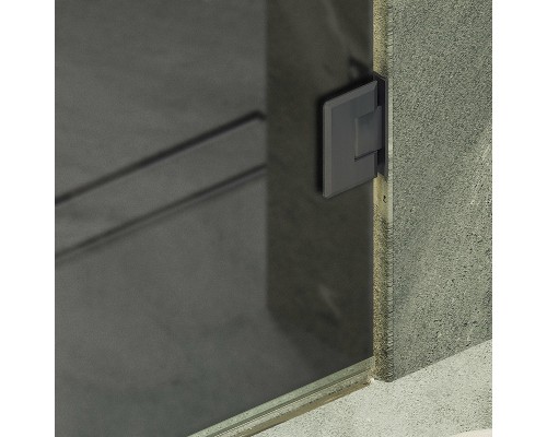 Душевая дверь Maybah Glass 705x1950 на петлях Черный стекло графитовое матовое