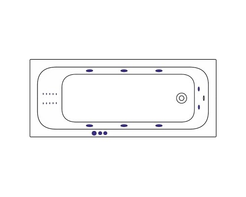 Акриловая ванна Whitecross Vibe 180x75 0105.180075.100.SMARTNANO.CR с гидромассажем