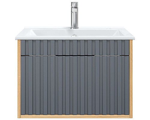 Тумба под раковину Onika Дайлер 60 106151 подвесная Графит Дуб сонома