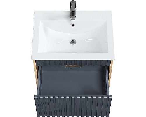 Тумба под раковину Onika Дайлер 60 106151 подвесная Графит Дуб сонома