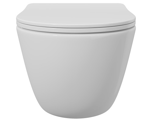 Комплект унитаза с инсталляцией Aqueduto Ovo AQDS022 с сиденьем Микролифт и Белой глянцевой клавишей смыва