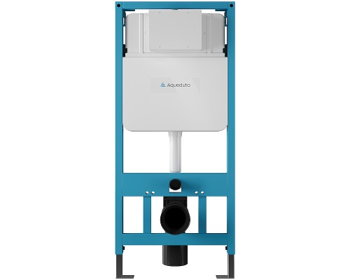 Комплект унитаза с инсталляцией Aqueduto Ovo AQDS022 с сиденьем Микролифт и Белой глянцевой клавишей смыва