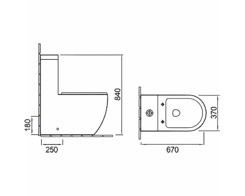 Унитаз биде SantiLine SL-5011SM-BD с бачком и сиденьем Микролифт