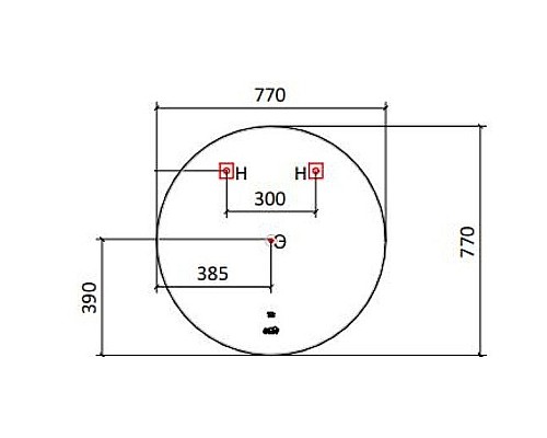 Зеркало Jorno Solo 77 Solo.02.77/W/RL с подсветкой с сенсорным выключателем и часами