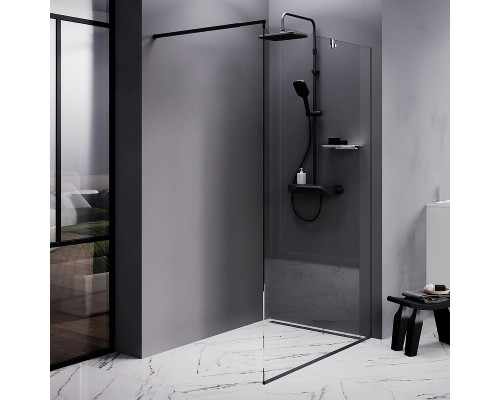 Душевая перегородка AM.PM Func 120 W84WI-120-F1-BTE профиль Черный стекло прозрачное