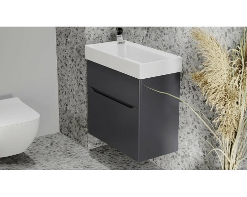 Тумба под раковину Jorno Folk 65 Folk.01.65/P/A/JR подвесная Антрацит