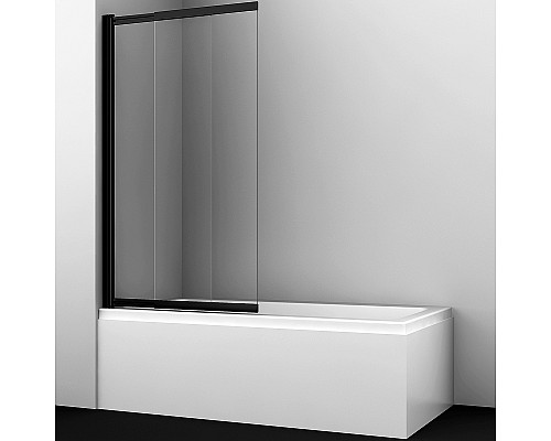 Шторка на ванну WasserKRAFT Dill 80 61S02-80WS профиль Черный стекло прозрачное