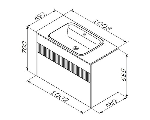 Тумба под раковину AM.PM Func 100 M8FFUX1002WM подвесная Белая матовая
