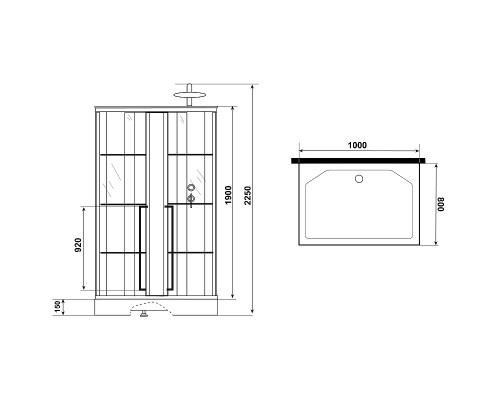 Душевая кабина Niagara Standart 100x80 R без гидромассажа