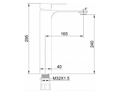 Смеситель для раковины Schein 8611-2BP Черный матовый