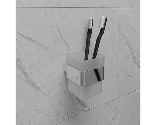 Стакан для зубных щеток Lemark Smooth Line Хром