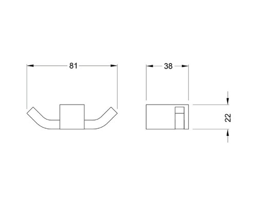 Двойной крючок Schein Rembrandt 061-2MB Черный матовый