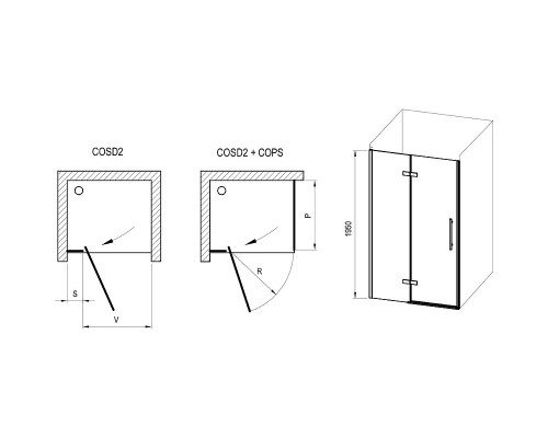 Душевая дверь Ravak Cool COSD2-110 X0VVDCA00Z1 профиль Хром стекло Transparent