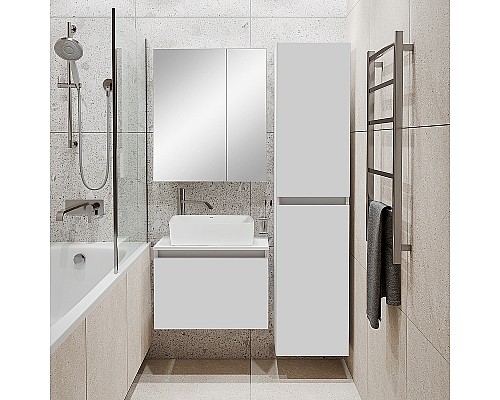 Тумба под раковину Runo Бари 60 00-00001473 подвесная Белая