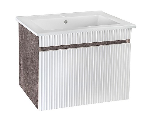 Тумба под раковину Runo Модена 75 00-00001426 подвесная Железный камень Белая