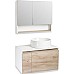 Тумба под раковину Runo Бари 80 00-00001375 подвесная Крафт дуб Белая