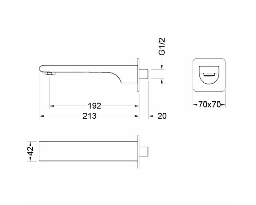 Излив для смесителя Aquatek Лира AQ1441MB Черный матовый