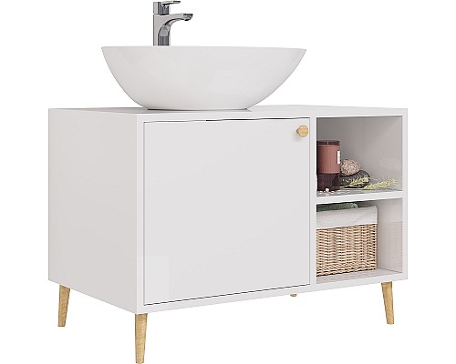 Тумба под раковину Dreja Luno 80 99.2002 Белый глянец