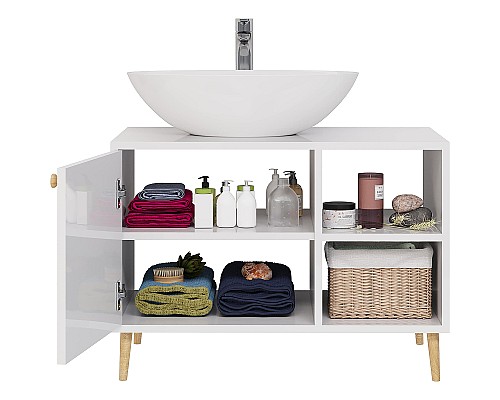 Тумба под раковину Dreja Luno 80 99.2002 Белый глянец