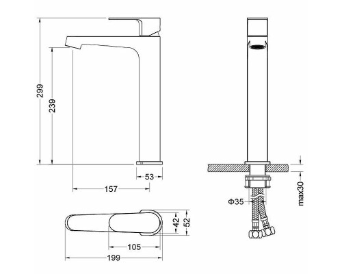 Смеситель для раковины Aquatek Оберон AQ1204CR Хром
