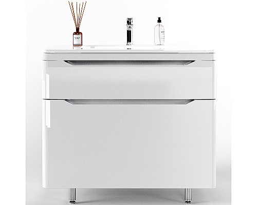 Тумба под раковину Style Line Марелла 90 Люкс Plus СС-00002417 Белый глянец антискрейтч