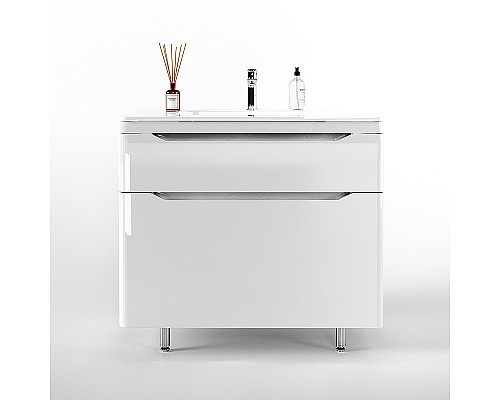 Тумба под раковину Style Line Марелла 90 Люкс Plus СС-00002417 Белый глянец антискрейтч