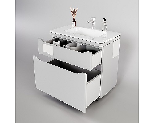 Тумба под раковину Style Line Марелла 90 Люкс Plus СС-00002417 Белый глянец антискрейтч