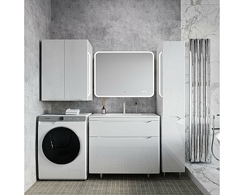 Тумба под раковину Style Line Марелла 90 Люкс Plus СС-00002417 Белый глянец антискрейтч