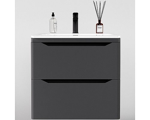 Тумба под раковину Style Line Марелла 70 Люкс Plus СС-00002409 подвесная Серый матовый антискрейтч
