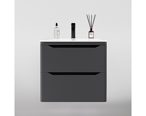 Тумба под раковину Style Line Марелла 70 Люкс Plus СС-00002409 подвесная Серый матовый антискрейтч