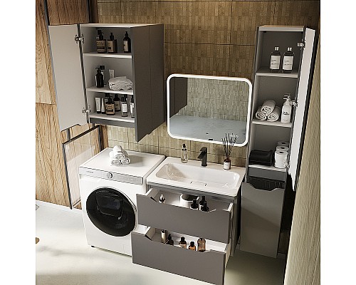 Тумба под раковину Style Line Марелла 70 Люкс Plus СС-00002409 подвесная Серый матовый антискрейтч