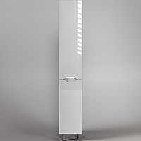 Шкаф пенал Style Line Марелла 30 Люкс Plus СС-00002419 с бельевой корзиной Белый глянец антискрейтч