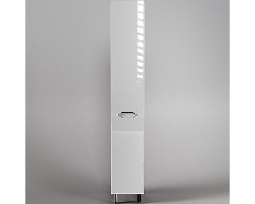 Шкаф пенал Style Line Марелла 30 Люкс Plus СС-00002419 с бельевой корзиной Белый глянец антискрейтч