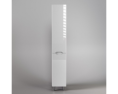 Шкаф пенал Style Line Марелла 30 Люкс Plus СС-00002419 с бельевой корзиной Белый глянец антискрейтч