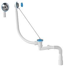 Слив-перелив Nova 1524 с пробкой на цепочке Хром