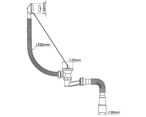 Слив-перелив Nova 1524 с пробкой на цепочке Хром