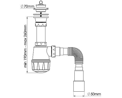 Сифон для кухонной мойки Nova 1060 Белый