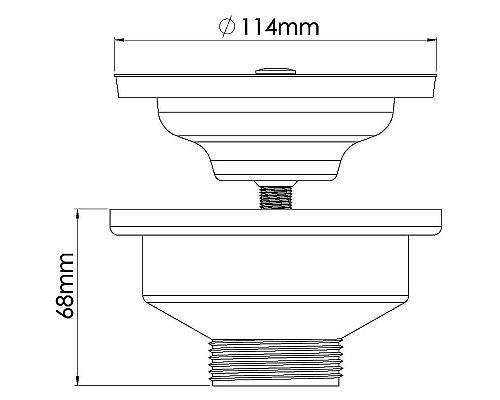 Выпуск для кухонной мойки Nova 1040 Хром