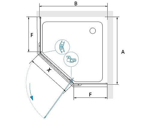 Душевой уголок RGW Passage PA-82B 90x90 41088299-14 профиль Черный стекло прозрачное