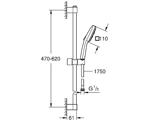 Душевой гарнитур Grohe Tempesta Cube 110 27579003 Хром