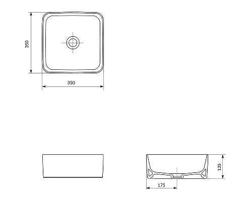 Раковина-чаша Cersanit Crea 35 Square 64753 Белая