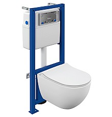 Комплект унитаза Cersanit Brasko Smart CO DPL EO slim LP с инсталляцией Link Pro 64916 с сиденьем Микролифт