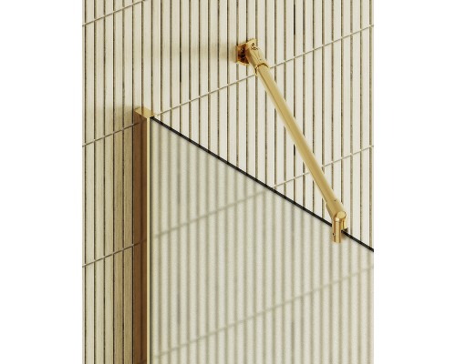Душевая перегородка Maybah Glass 790x1950 в широком профиле Золото стекло сатиновое