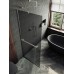 Душевая перегородка Maybah Glass 790x1950 в узком профиле Хром матовый стекло графитовое матовое